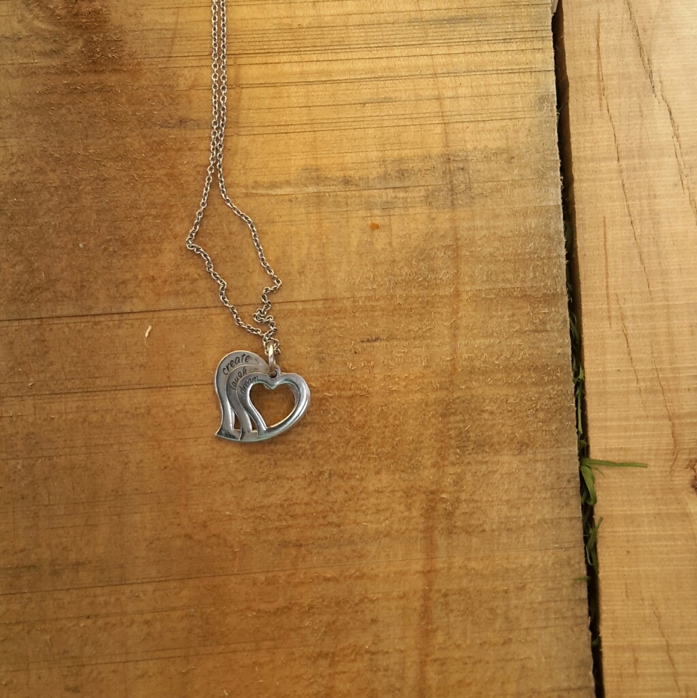 A silver heart necklace